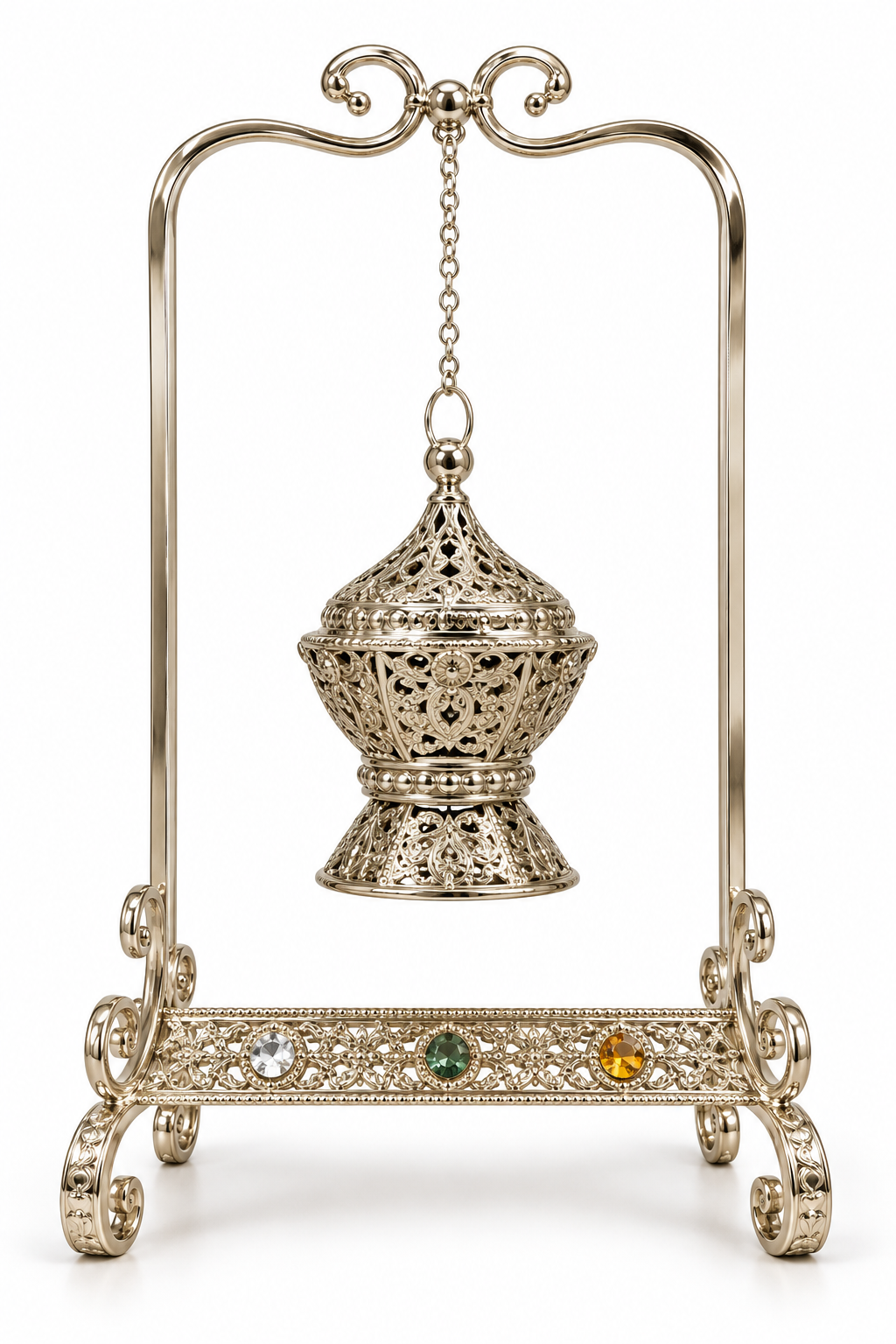Luxury Silver Hanging Incense Burner