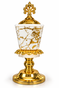 White and Gold Marble-Design Electric Incense Burner