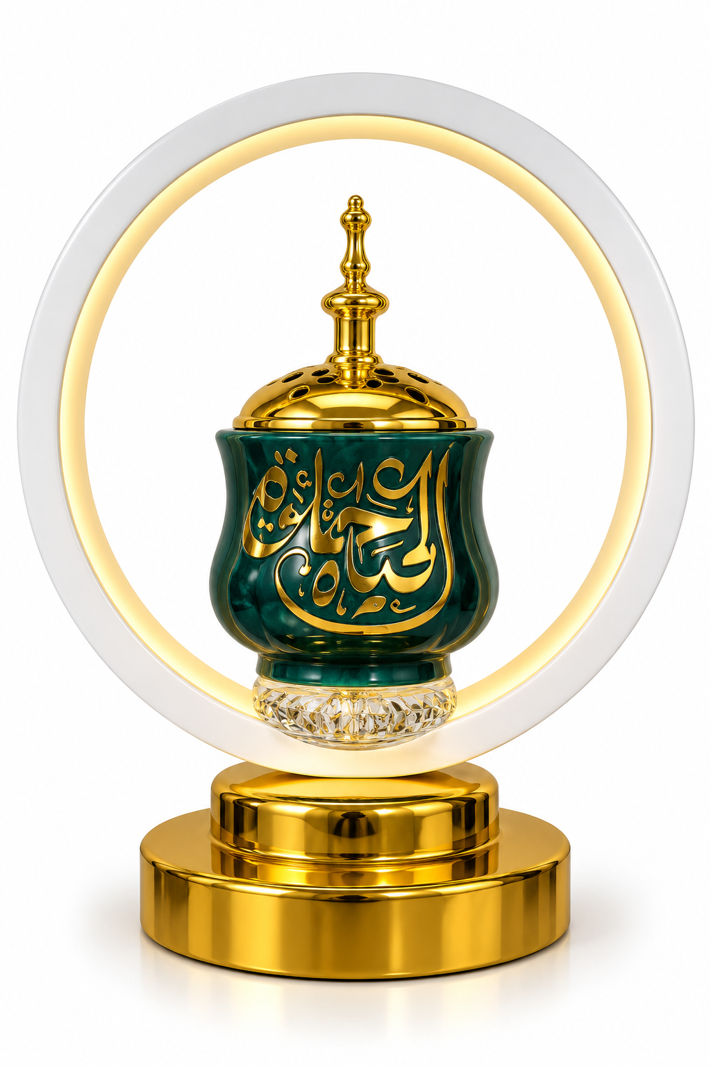 Green and Gold Illuminated Electric Incense Burner